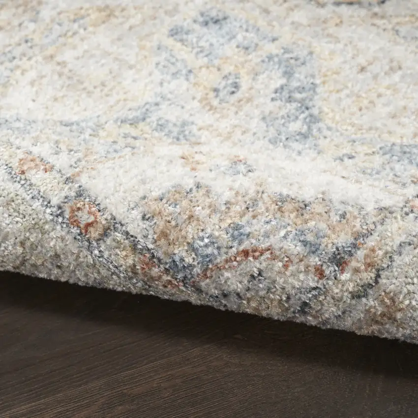 Denim Blue Oriental Power Loom Washable Area Rug Photo 6