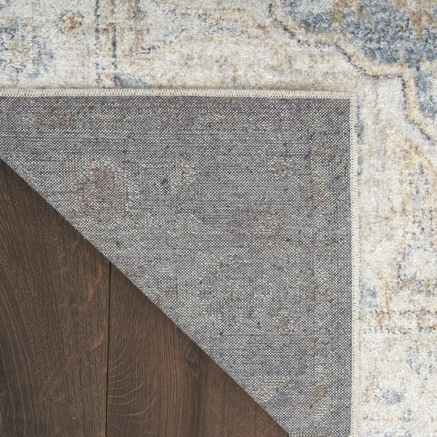 Denim Blue Oriental Power Loom Washable Area Rug Photo 9