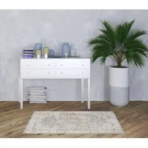 Photo of Denim Blue Oriental Power Loom Washable Area Rug