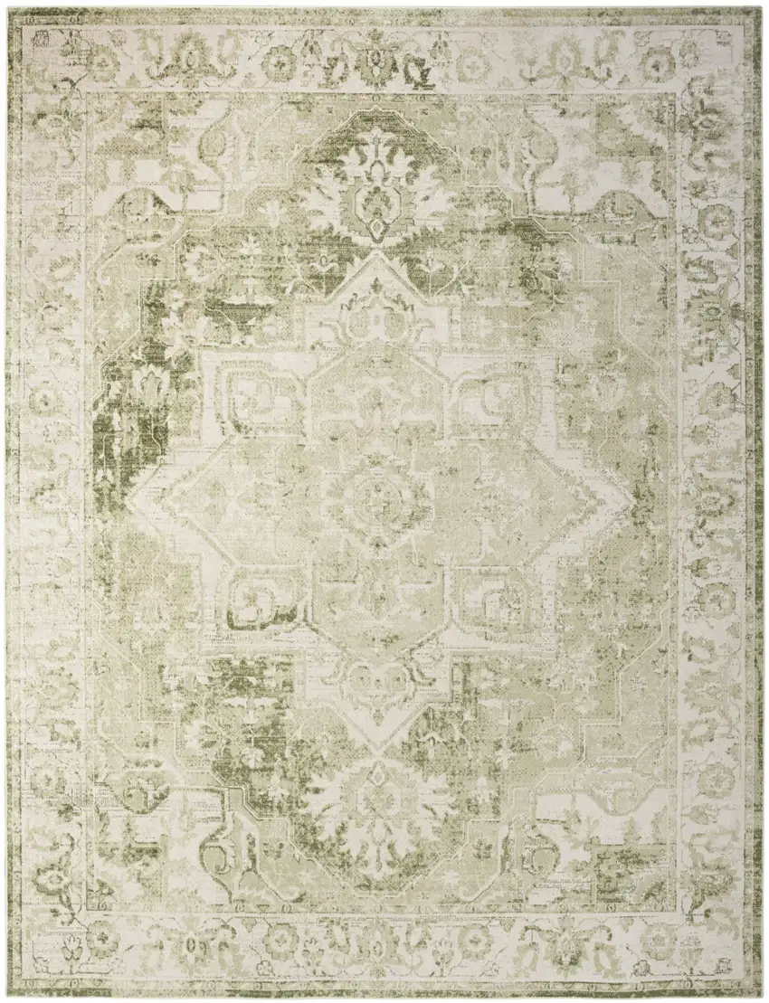 Denim Blue Oriental Power Loom Washable Area Rug Photo 1