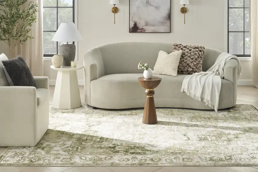 Denim Blue Oriental Power Loom Washable Area Rug Photo 8
