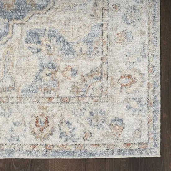 Denim Blue Oriental Power Loom Washable Area Rug Photo 8