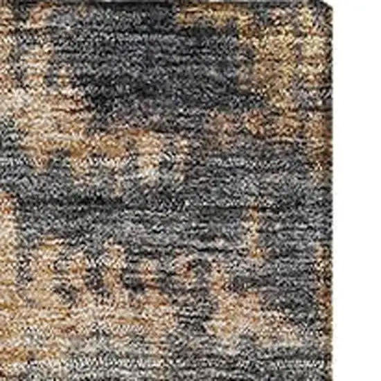 Denim Blue Silver And Beige Abstract Washable Area Rug With UV Protection Photo 5