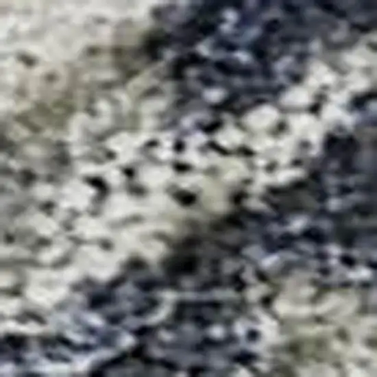 Denim Blue Silver And Beige Abstract Washable Area Rug With UV Protection Photo 2