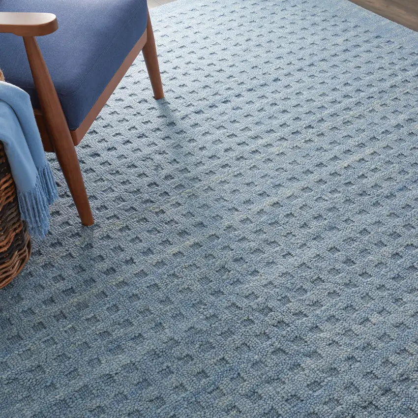Denim Blue Wool Area Rug Photo 6