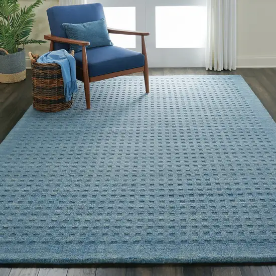 Denim Blue Wool Area Rug Photo 5