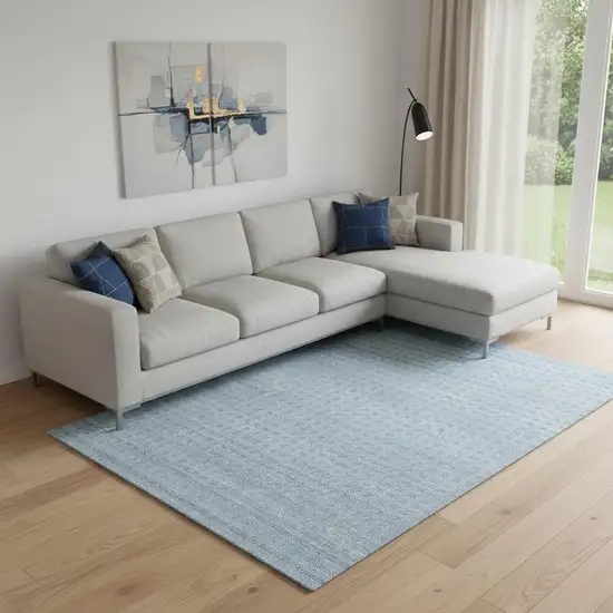 Denim Blue Wool Area Rug Photo 1