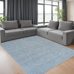 Photo of Denim Blue Wool Area Rug