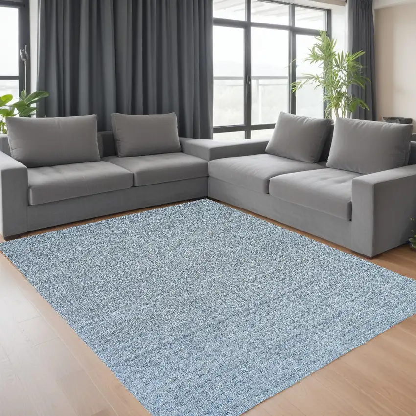 Denim Blue Wool Area Rug Photo 1