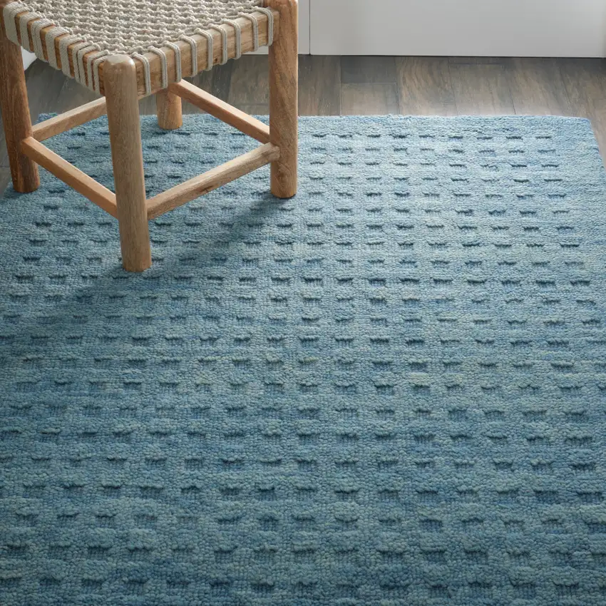 Denim Blue Wool Area Rug Photo 5