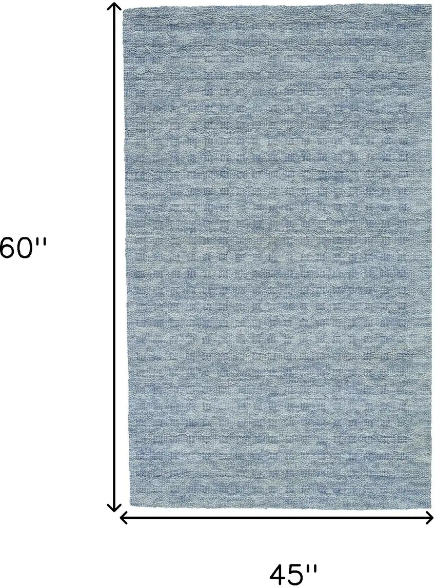 Denim Blue Wool Area Rug Photo 3