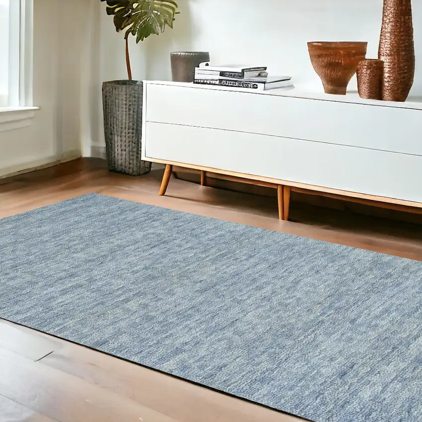 Denim Blue Wool Area Rug Photo 1
