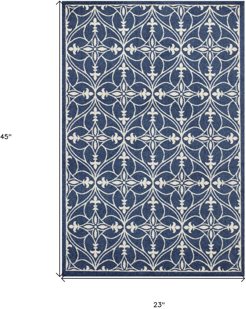 Blue and Ivory Area Rug Photo 3