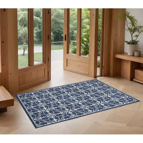 Blue and Ivory Area Rug Photo 1