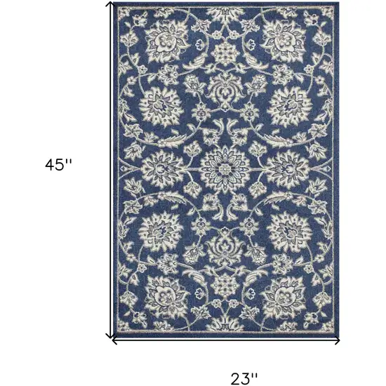 Denim Floral Uv Treated Accent Rug Photo 6