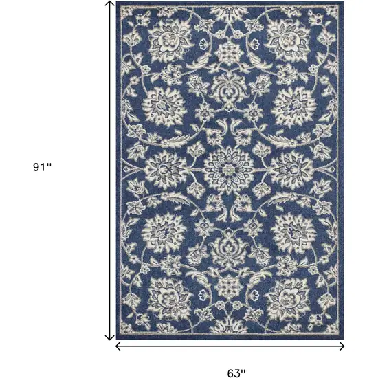 Denim Floral Vines Uv Treated Area Rug Photo 7