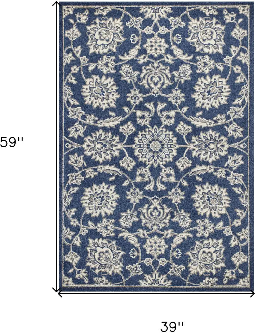 Blue and Ivory Area Rug Photo 3