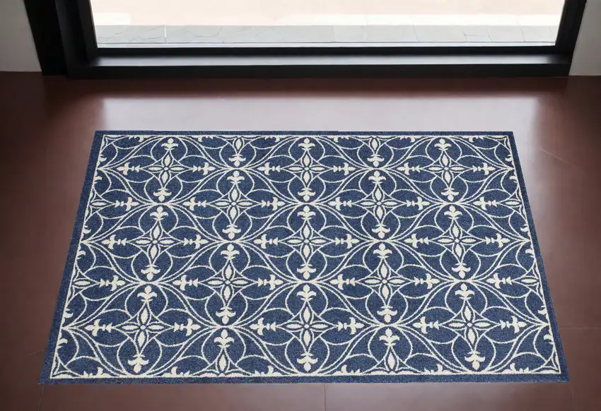 Blue and Ivory Area Rug Photo 1