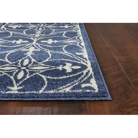 Denim Vintage Trellis UV Treated Indoor Area Rug Photo 5