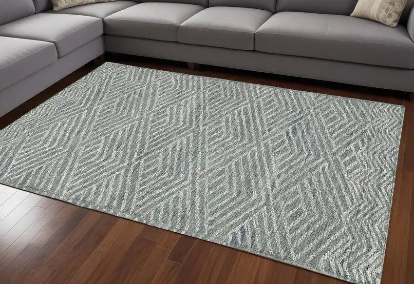 96 X 132 Denim Wool Rug Photo 1