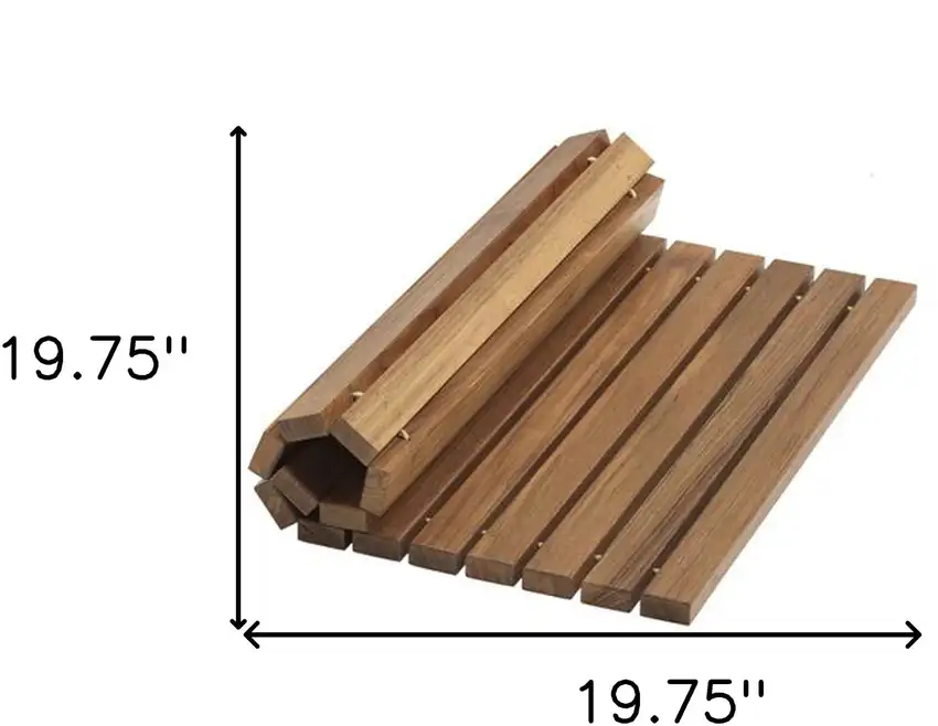Designer Roll Up Genuine Teak 2' x 3' Mat Photo 5