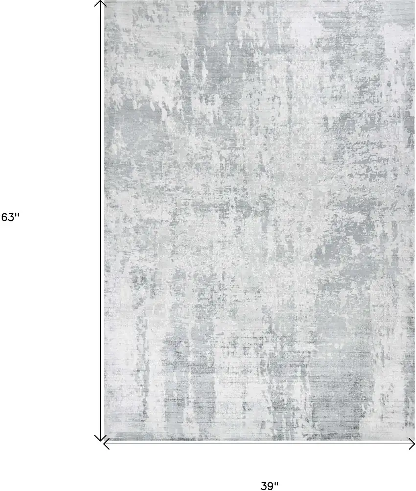 Gray Abstract Hand Loomed Area Rug Photo 3