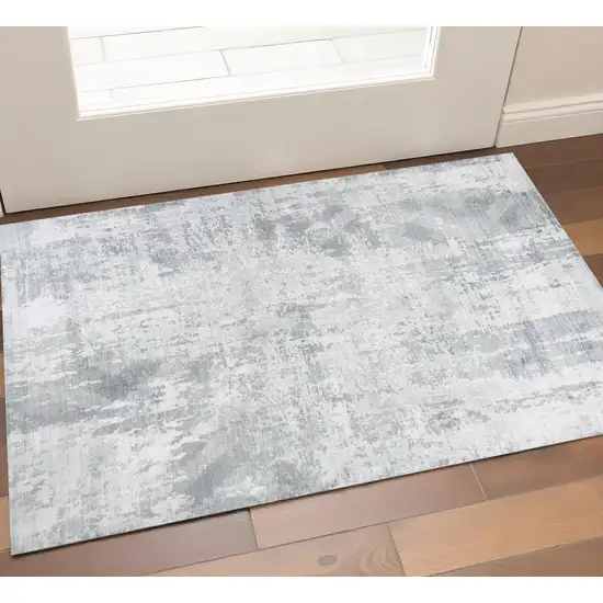 Dark Gray And Light Gray Abstract Hand Loomed Area Rug Photo 1