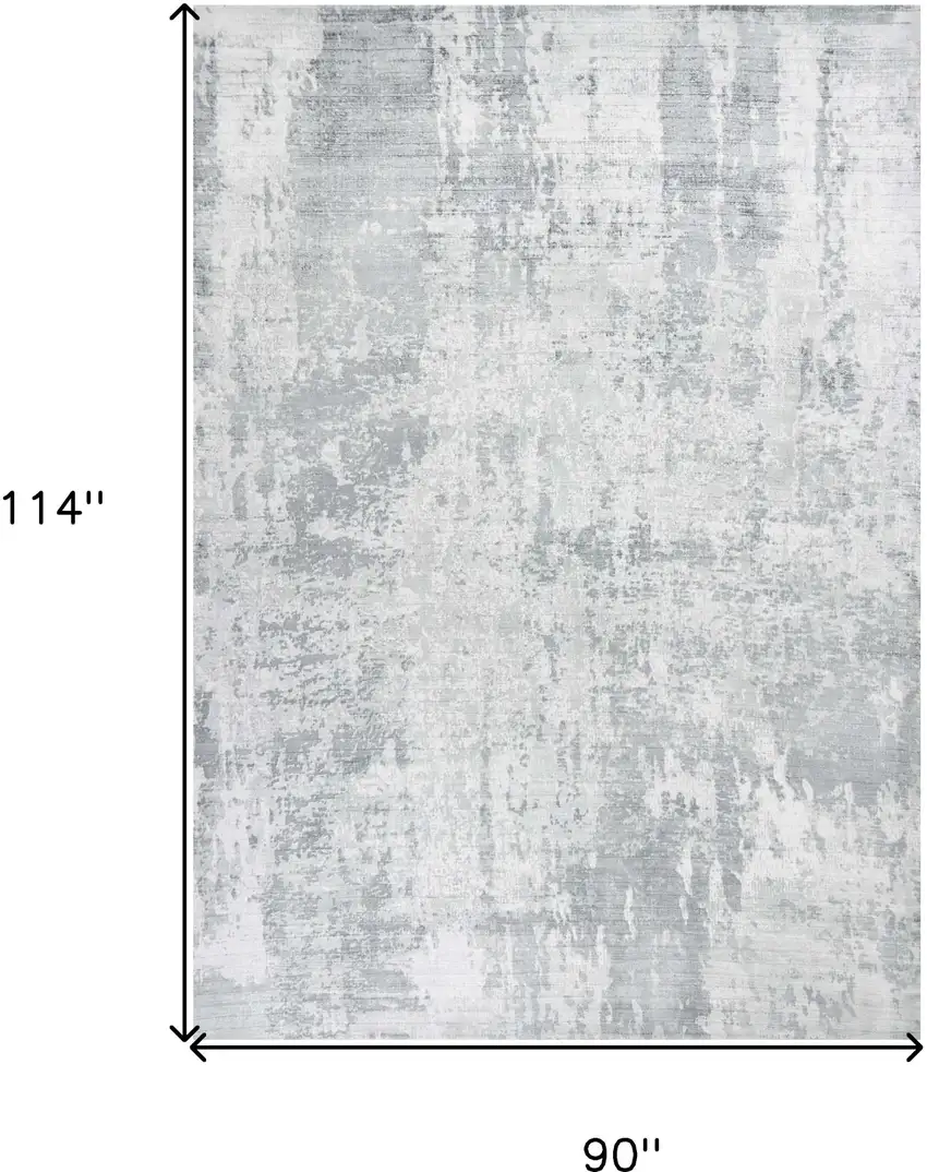 8'X10' Dew Grey Hand Loomed Abstract Brushstroke Indoor Area Rug Photo 4