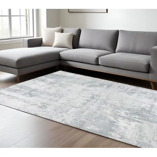 Dark Gray And Light Gray Abstract Hand Loomed Area Rug Photo 1