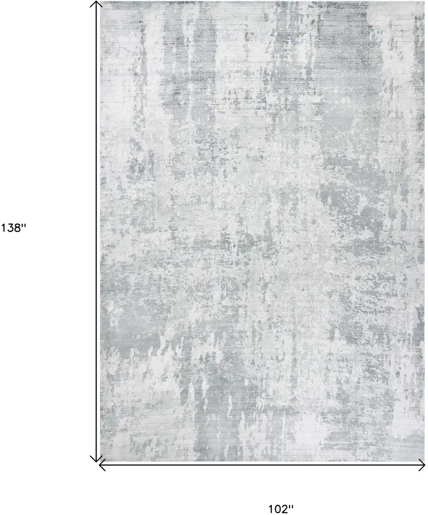 9'X12' Dew Grey Hand Loomed Abstract Brushstroke Indoor Area Rug Photo 3