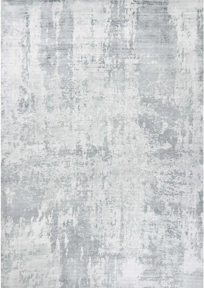 9'X12' Dew Grey Hand Loomed Abstract Brushstroke Indoor Area Rug Photo 2