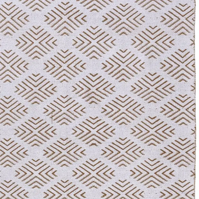 Tan And Ivory Diamond Hand Woven Area Rug Photo 2