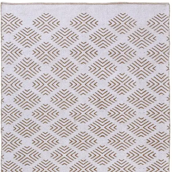 Tan And Ivory Diamond Hand Woven Area Rug Photo 4