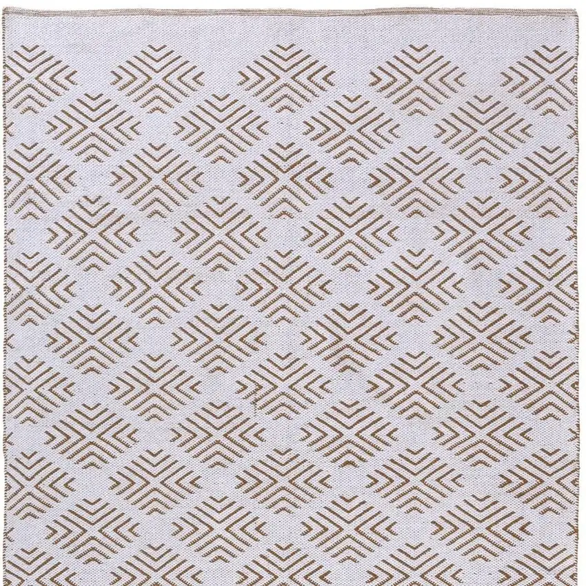 Tan And Ivory Diamond Hand Woven Area Rug Photo 4