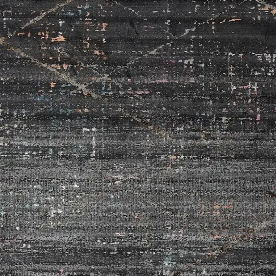Distressed Black Abstract Area Rug Photo 4