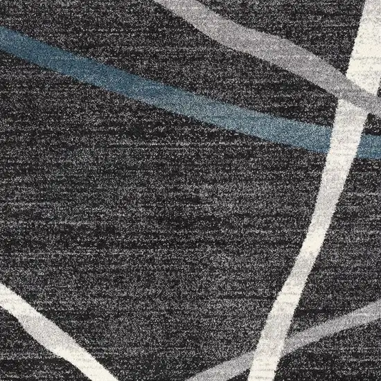 Distressed Black And Gray Abstract Area Rug Photo 3