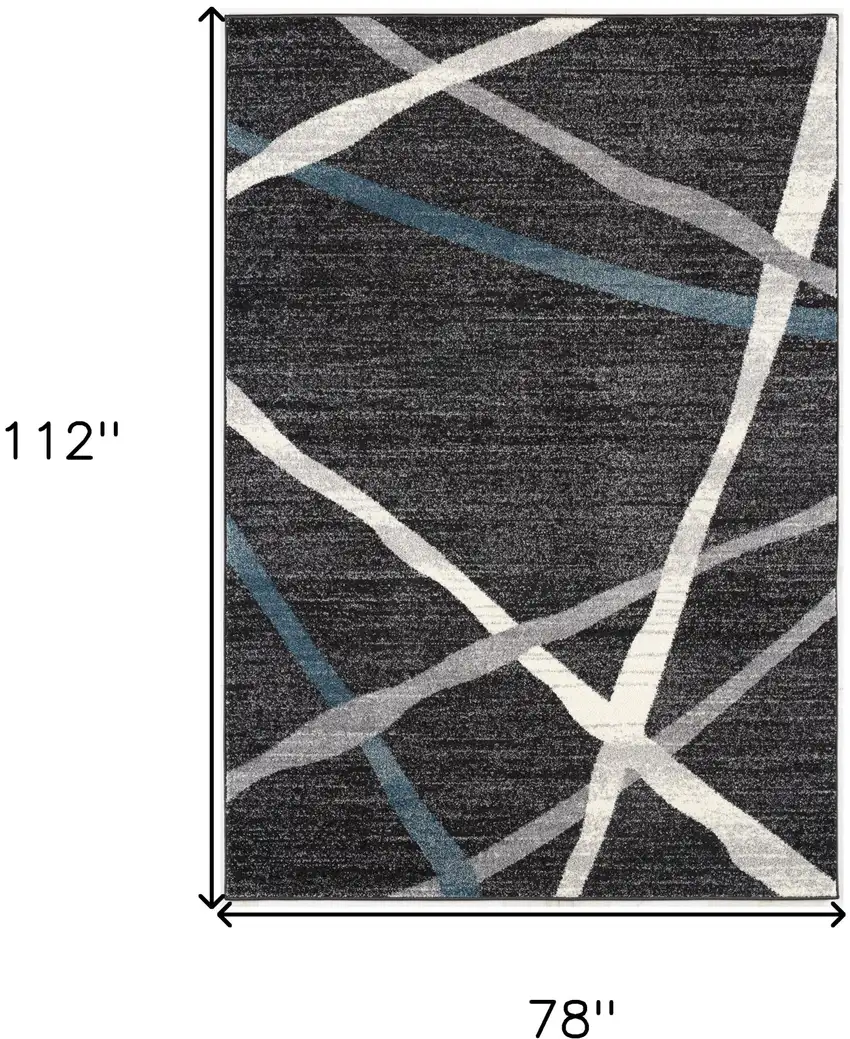 Distressed Black And Gray Abstract Area Rug Photo 9