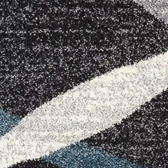 Distressed Black And Gray Abstract Area Rug Photo 3