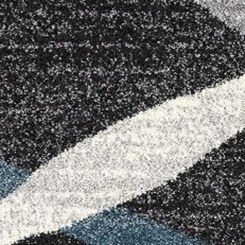 Distressed Black And Gray Abstract Area Rug Photo 3