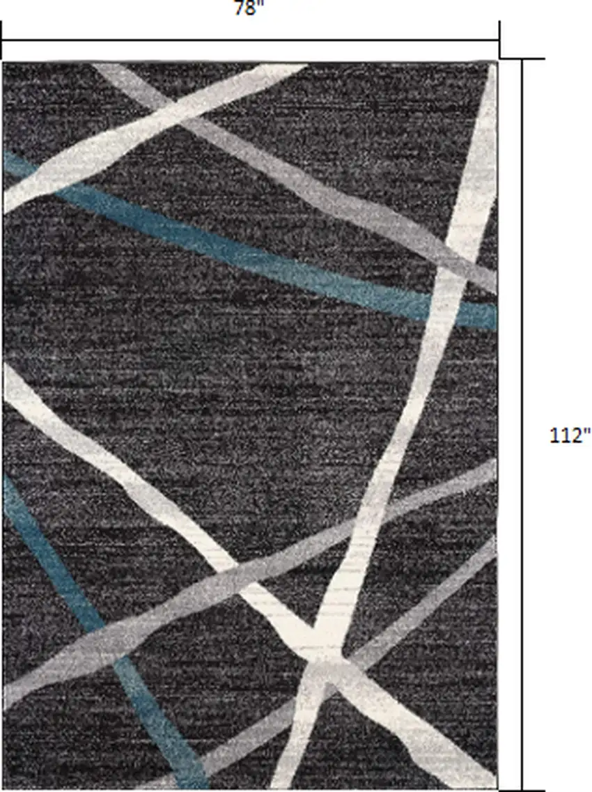 Distressed Black and Gray Abstract Area Rug Photo 1