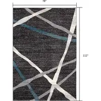 Photo of Distressed Black and Gray Abstract Area Rug