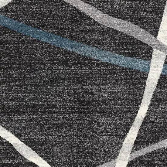 Distressed Black And Gray Abstract Area Rug Photo 3