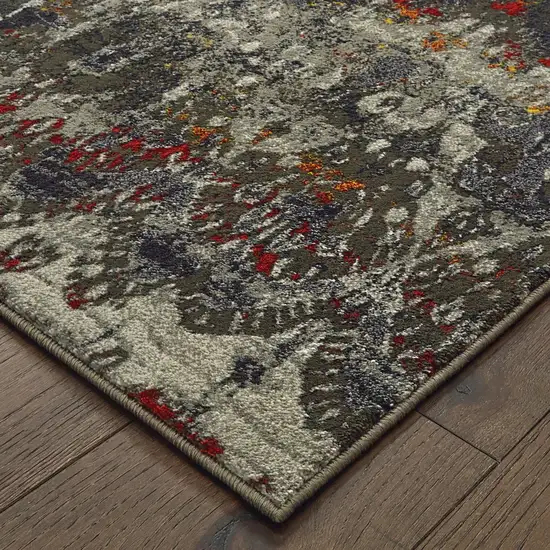 Distressed Grey Blue Machine Woven Indoor Area Rug Photo 2