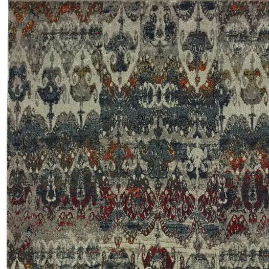 Distressed Grey Blue Machine Woven Indoor Area Rug Photo 4