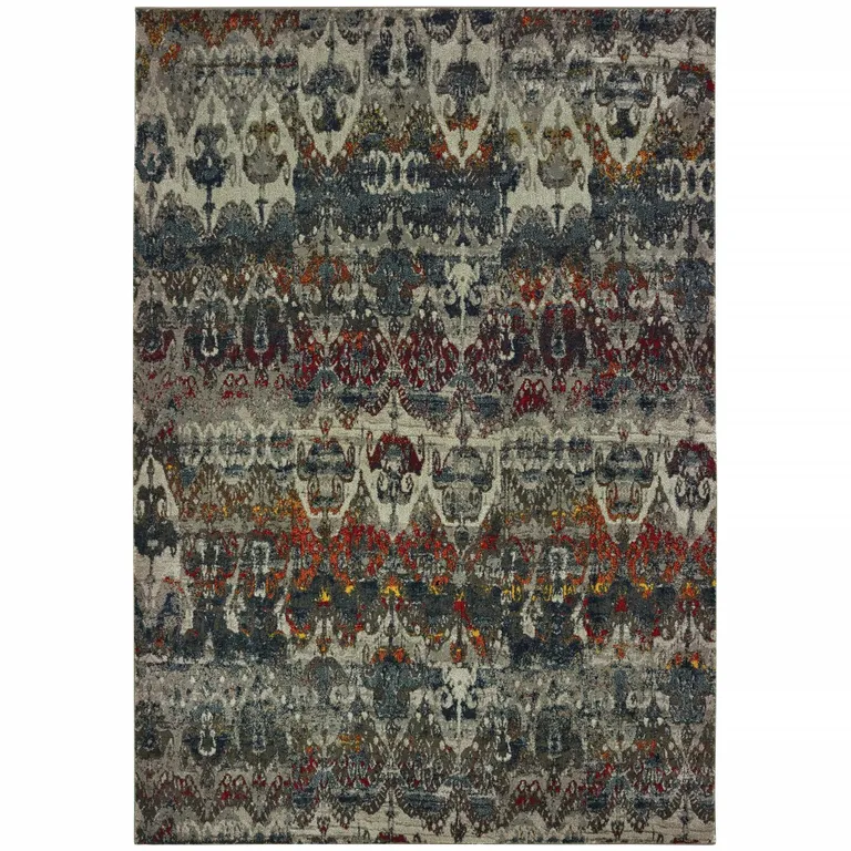 Distressed Grey Blue Machine Woven Indoor Area Rug Photo 1