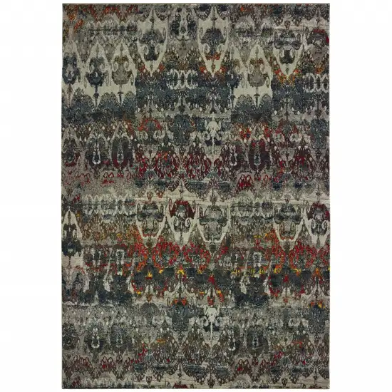 Distressed Grey Blue Machine Woven Indoor Area Rug Photo 1