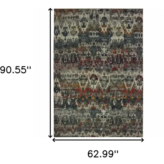 Distressed Grey Blue Machine Woven Indoor Area Rug Photo 6