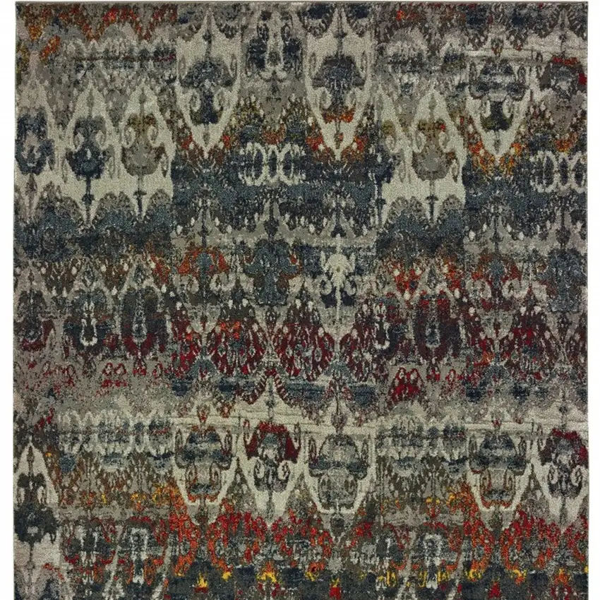 Distressed Grey Blue Machine Woven Indoor Area Rug Photo 5