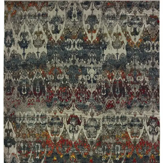 Distressed Grey Blue Machine Woven Indoor Area Rug Photo 5