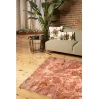 Photo of Dusty Rose Faux Fur Non Skid Area Rug